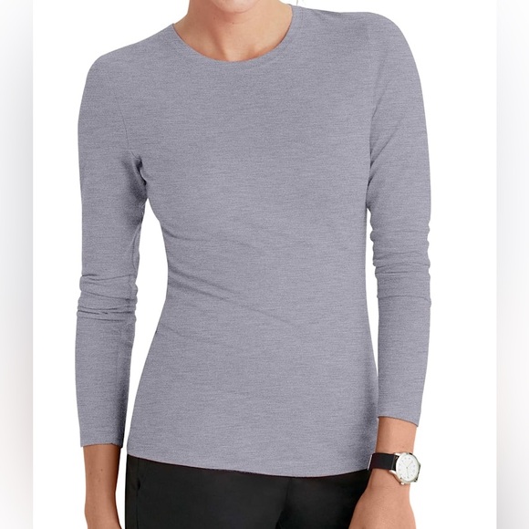 Beyond Scrubs Tops - Heather Grey Beyond Scrubs Undershirt XL
